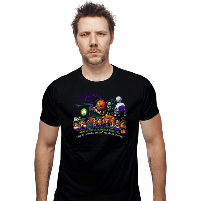 Daily_Deal_Shirts Fitted Shirts, Mens / Small / Black Enjoy the Horrorthon in Santa Mira