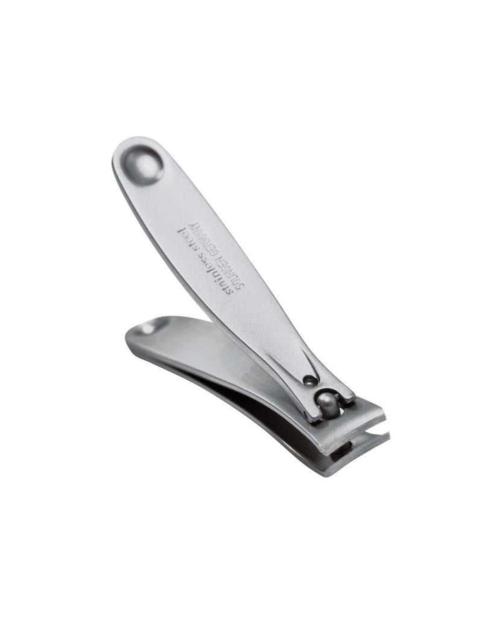 Silver nail clipper with rounded cutting edges, 6 cm