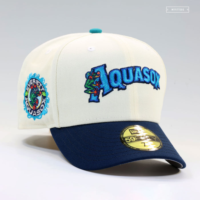 EVERETT AQUASOX JERSEY WORDMARK OFF WHITE NEW ERA FITTED CAP