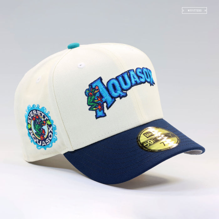 EVERETT AQUASOX JERSEY WORDMARK OFF WHITE NEW ERA FITTED CAP