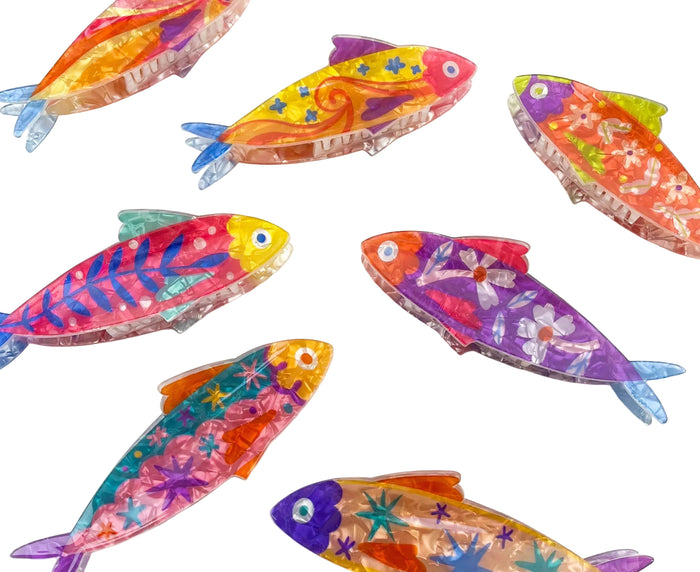 Floral Sardine Hair Claw Clips (Variety)