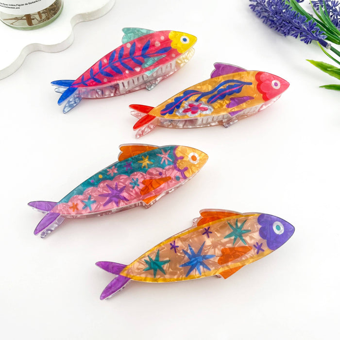 Floral Sardine Hair Claw Clips (Variety)