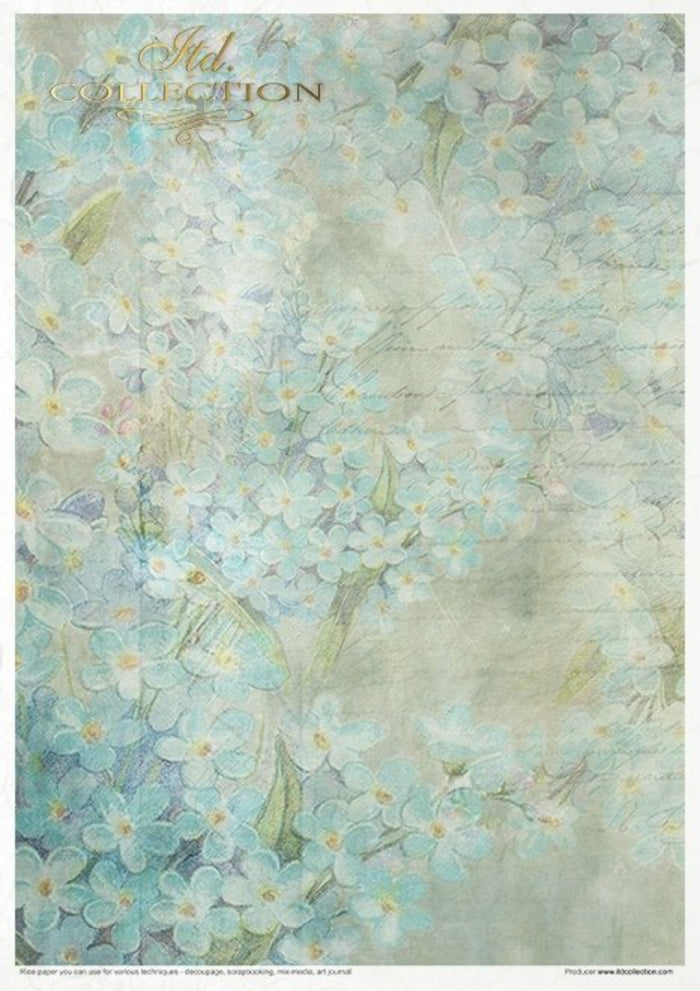 Flower Post Forget-Me-Not Rice Paper by ITD Collection, RP036, 11 Pack Page 1