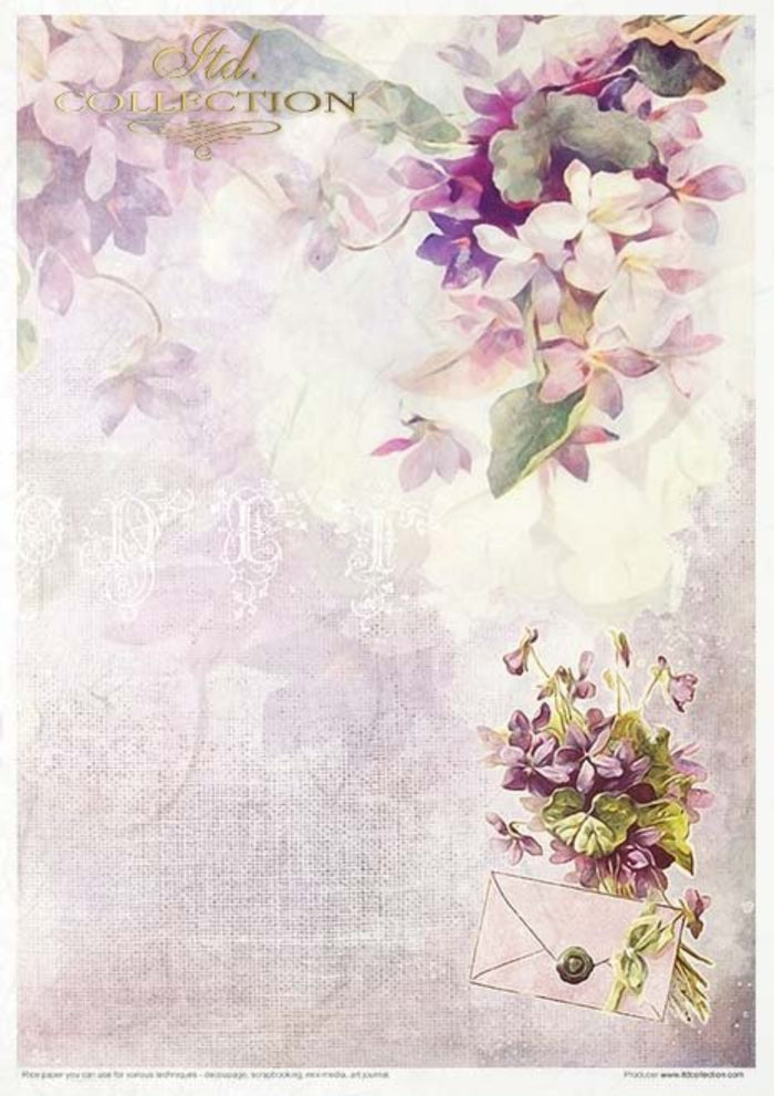 Flower Post Violet Rice Paper by ITD Collection, RP035, Pack of 11 Page 3