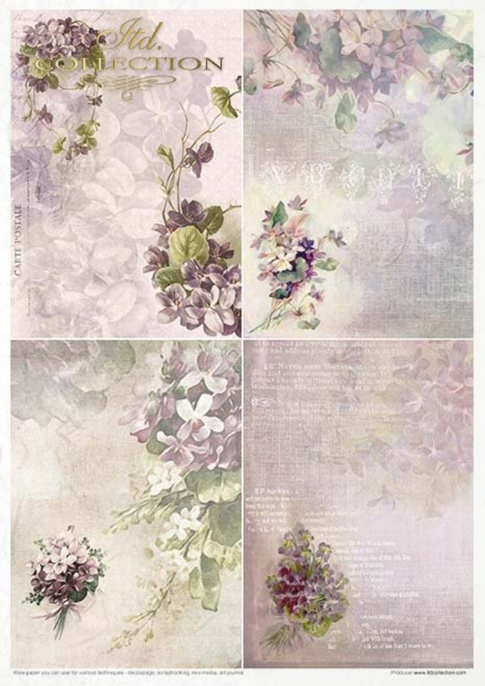 Flower Post Violet Rice Paper by ITD Collection, RP035, Pack of 11 Page 4