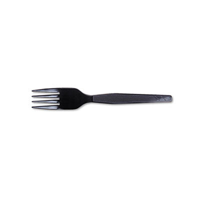FORK/ Heavyweight Polystyrene, Black, 1000/cs-Food Service