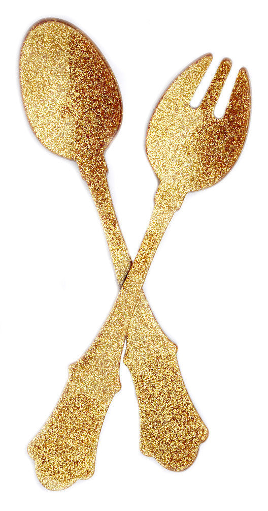 Glitter Serving Set in Gold Glitter - LEIF