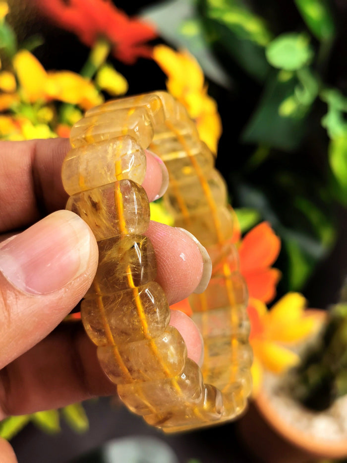 Golden Rutile Bracelet | gemstone/crystal jewelry | Mother's Day/Birthday/Anniversary/Valentine's Day gift - Shwasam