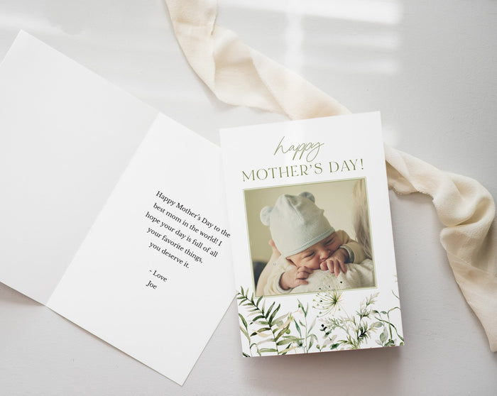 Greenery Mother's Day 5x7 Folding Card