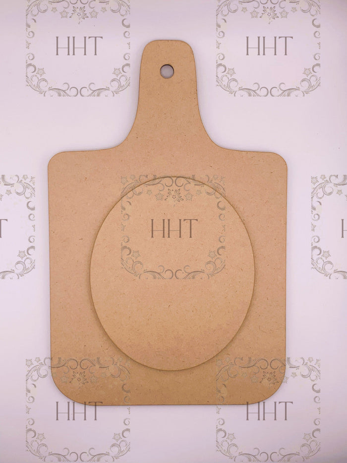 Handcrafted Holiday Traditions MDF Cutting Board Plaque with Center Overlay, 0007