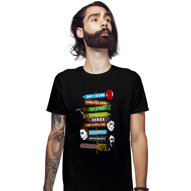 Daily_Deal_Shirts Fitted Shirts, Mens / Small / Black Horror Town