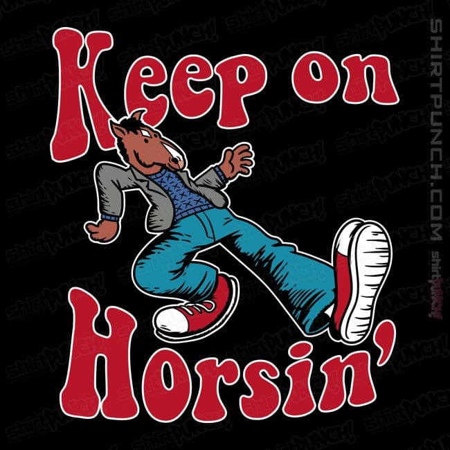 Daily_Deal_Shirts Magnets / 3"x3" / Black Keep On Horsin'