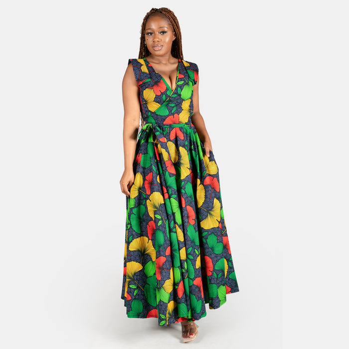 Ladies' Leafy Sponono Spring Dress - Green