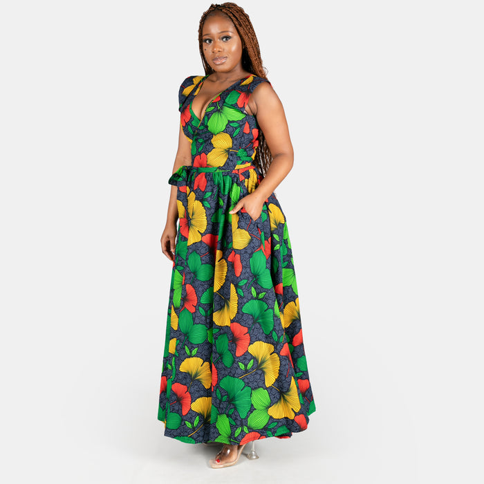 Ladies' Leafy Sponono Spring Dress - Green