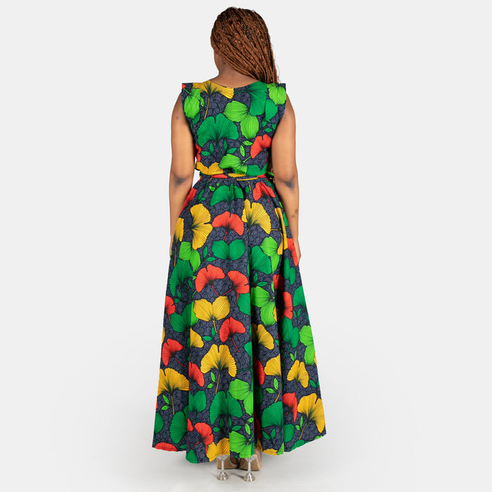 Ladies' Leafy Sponono Spring Dress - Green