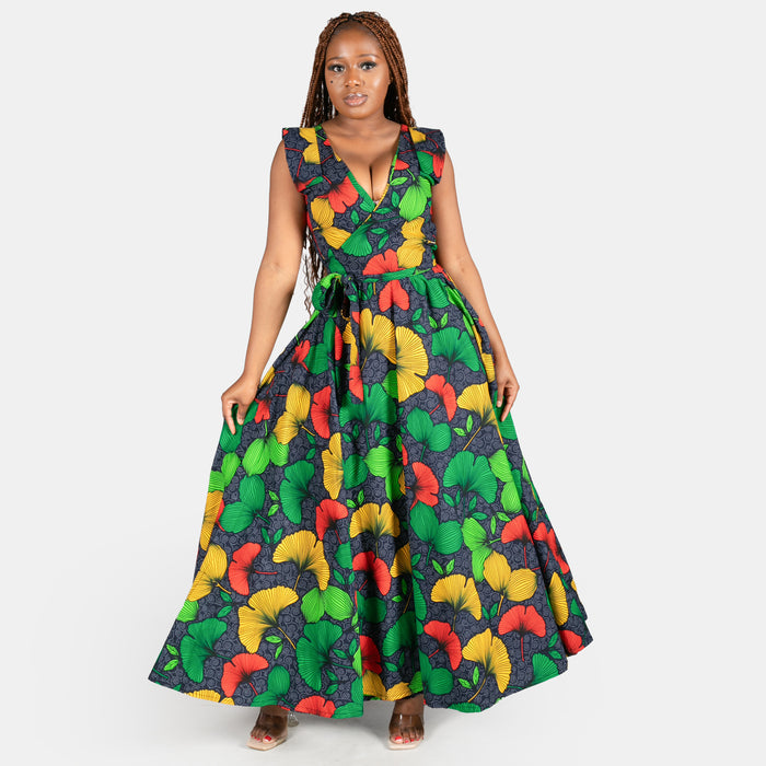 Ladies' Leafy Sponono Spring Dress - Green