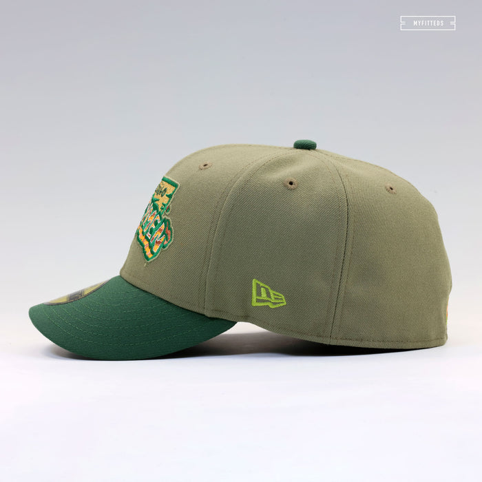 LAKE WINNEBAGO SHANTYMEN BRATS ARMY OLIVE MOUNTAIN GREEN NEW ERA FITTED CAP