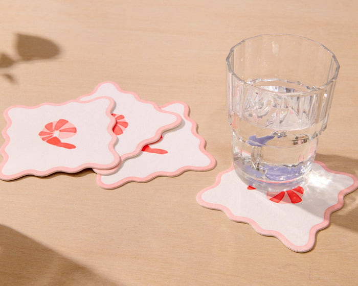 Letterpress Reusable Vellum Coasters—Crudité Cocktail Shrimp