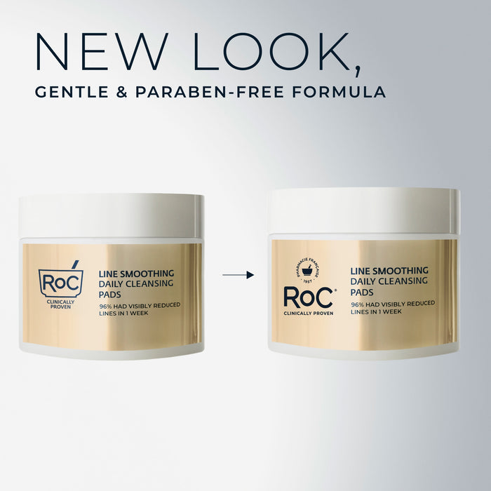 New look gentle & paraben-free formula
line smoothing daily cleansing pads