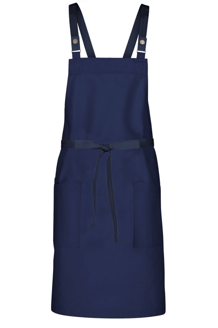 Chef Works Dark Navy Lockharte Dark Navy Crossback Canvas Bib Apron