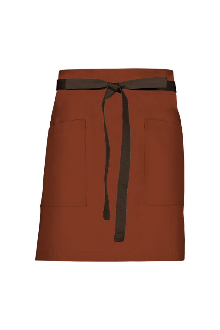 Chef Works Espresso Lockharte Rust Canvas Half Bistro Apron