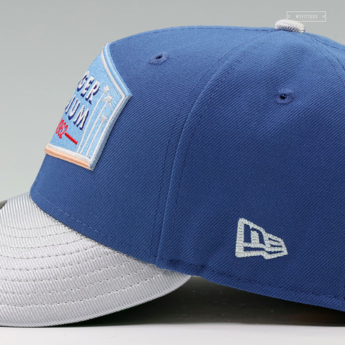 LOS ANGELES DODGERS DODGER STADIUM MILESTONES VINTAGE WEATHERED LOOK NEW ERA FITTED CAP