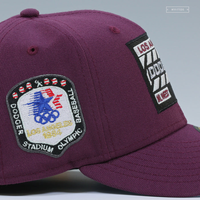 LOS ANGELES DODGERS HOLLYWOOD CHRONICLES 1984 OLYMPIC BASEBALL AUBERGINE NEW ERA CAP