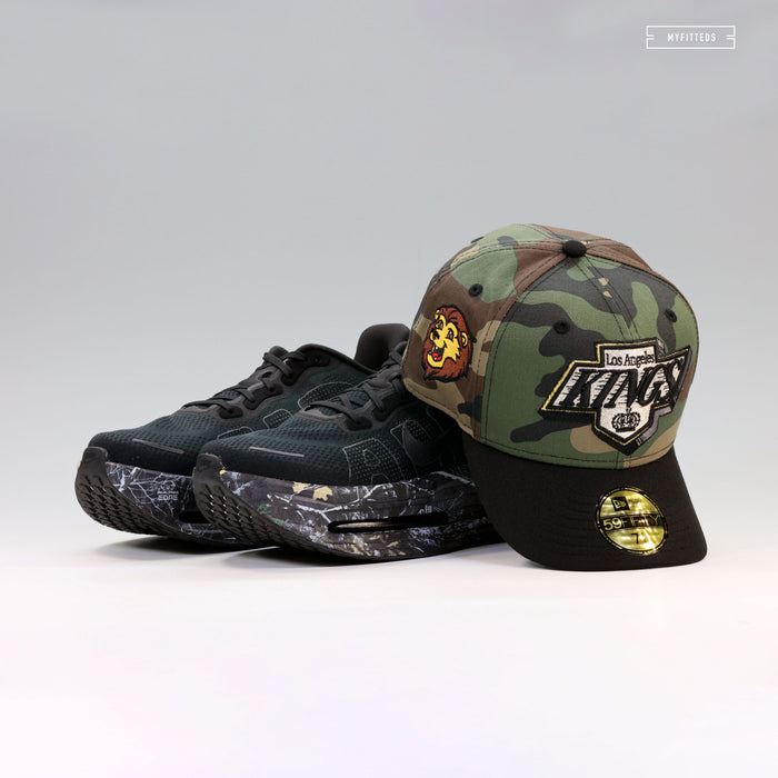 LOS ANGELES KINGS PENDANT WOODLAND CAMO BAILEY THE MASCOT NEW ERA FITTED CAP