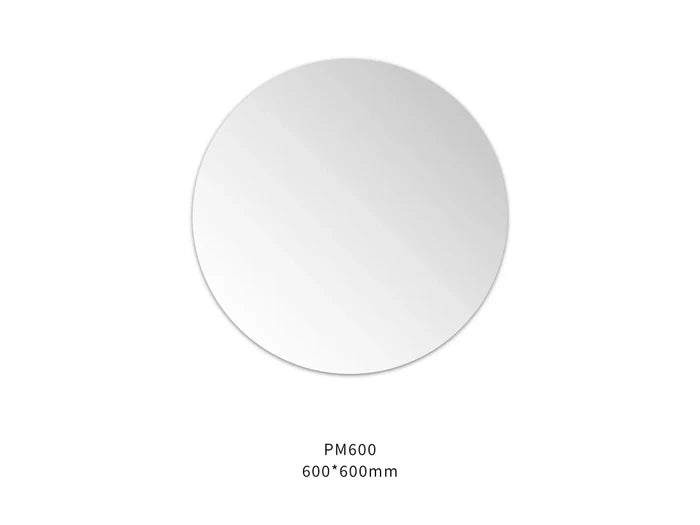 Luna Round Frameless Pencil Edge Plain Mirror 500-900mm