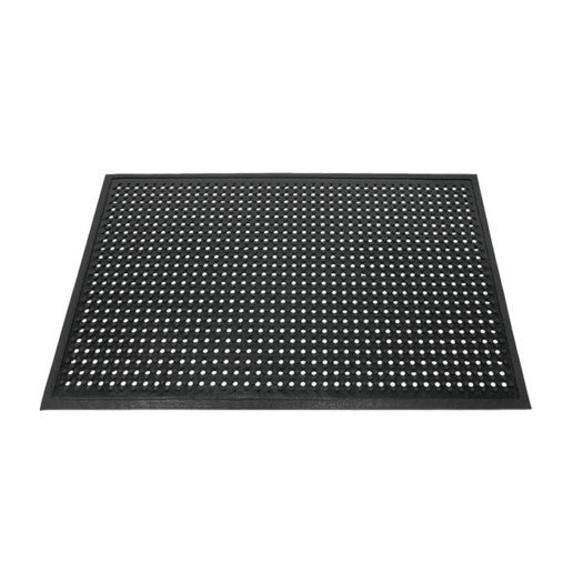 Mat/ Anti-Fatique/ Black Rubber/ Kithcen Mat with Beveled Edge - 1/2" Thick