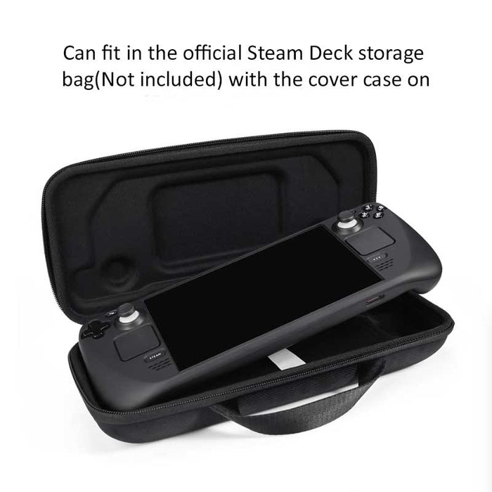 Mecha Steam Deck Case: stylish protection: black, purple sci-fi/cyberpunk warning-panel theme, cyberpunk, futuristic, cartoon