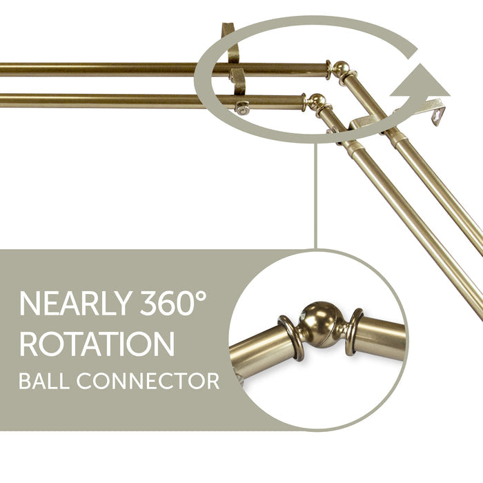 Merlyn Double Corner Curtain Rod