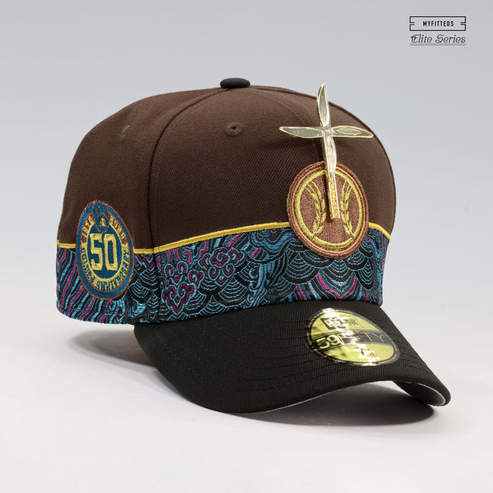 MILWAUKEE BREWERS 50TH ANNIVERSARY GENZO'S PINWHEEL ELITE SERIES NEW ERA FITTED CAP