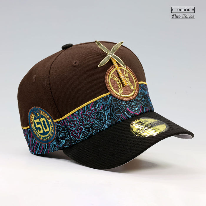 MILWAUKEE BREWERS 50TH ANNIVERSARY GENZO'S PINWHEEL ELITE SERIES NEW ERA FITTED CAP