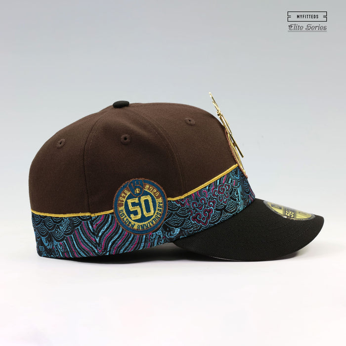 MILWAUKEE BREWERS 50TH ANNIVERSARY GENZO'S PINWHEEL ELITE SERIES NEW ERA FITTED CAP