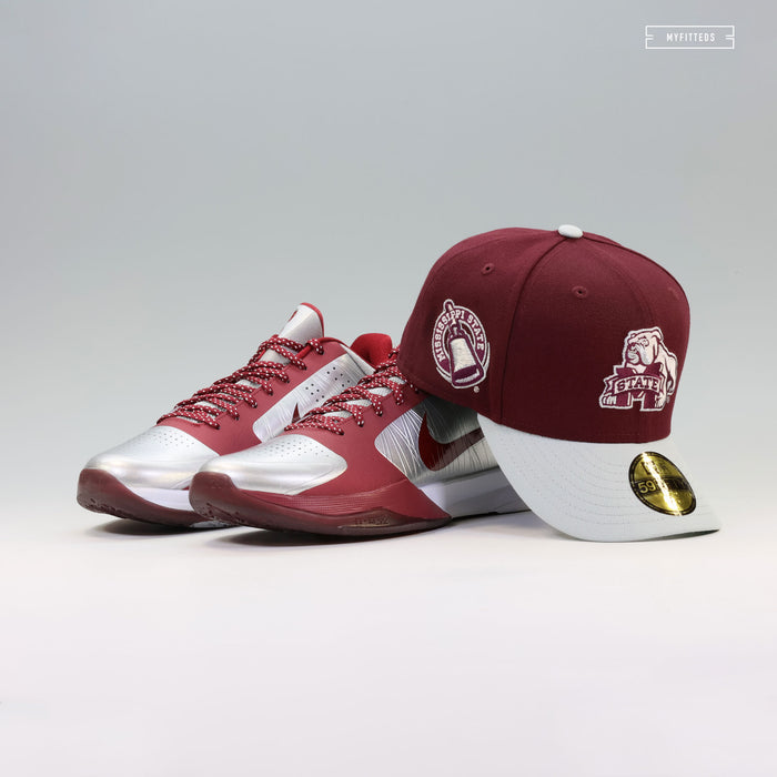 MISSISSIPPI STATE BULLDOGS NIKE KOBE V PROTRO "LOWER MERION ACES AWAY" INSPIRED NEW ERA FITTED CAP