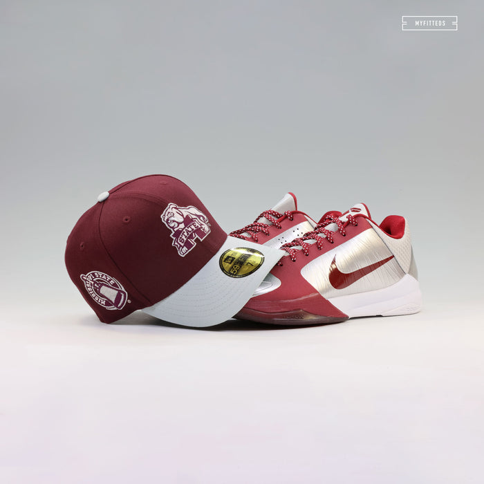 MISSISSIPPI STATE BULLDOGS NIKE KOBE V PROTRO "LOWER MERION ACES AWAY" INSPIRED NEW ERA FITTED CAP