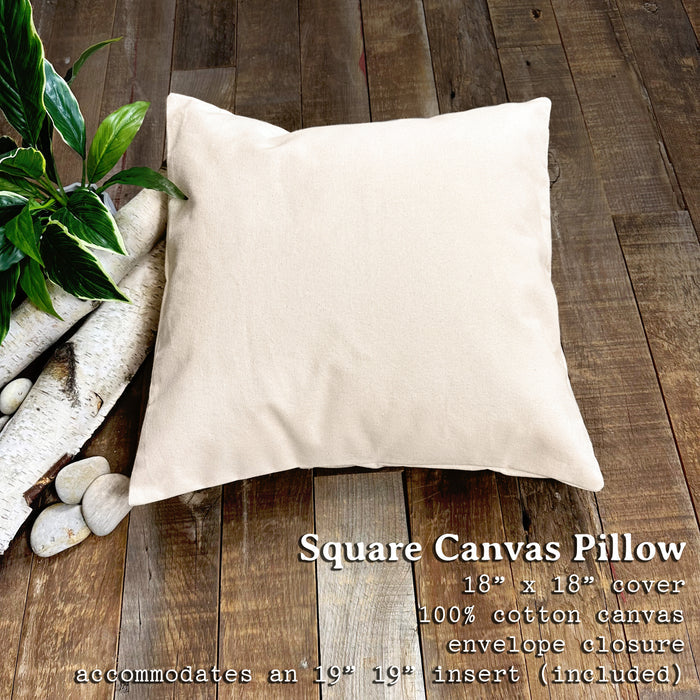 Mountaineer w/ City, State - Custom Square Canvas Pillow
