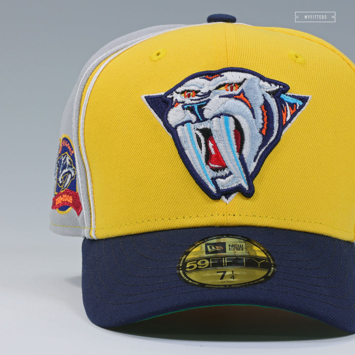 NASHVILLE PREDATORS REVERSE RETRO SABRETOOTH DIAGONAL BLOCK 10 SEASONS NEW ERA CAP