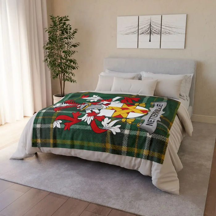 Custom Nettlesle Family Crest Blanket for Home Decor