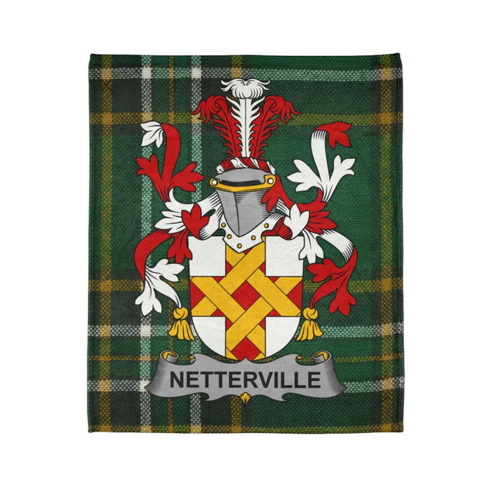 Netterville Coat of Arms Tartan Pattern Blanket