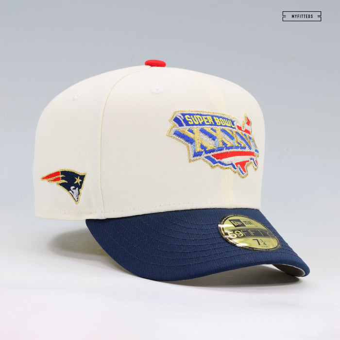 NEW ENGLAND PATRIOTS SUPER BOWL XXXVI OFF WHITE GO PATS NEW ERA FITTED CAP