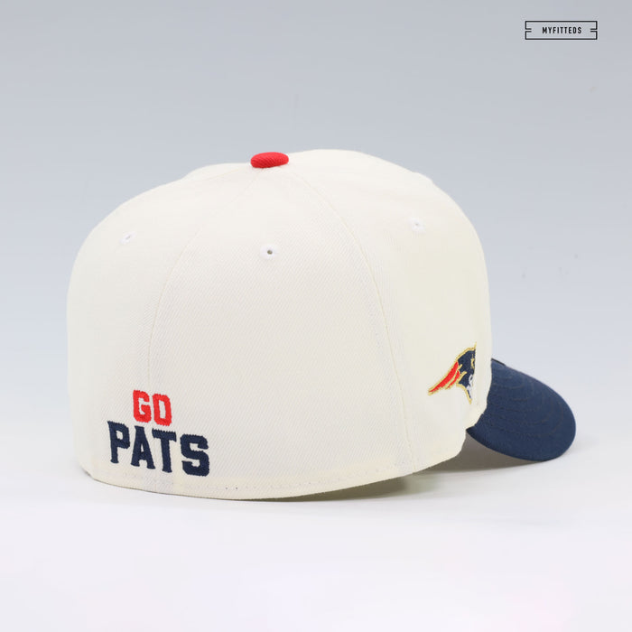 NEW ENGLAND PATRIOTS SUPER BOWL XXXVI OFF WHITE GO PATS NEW ERA FITTED CAP