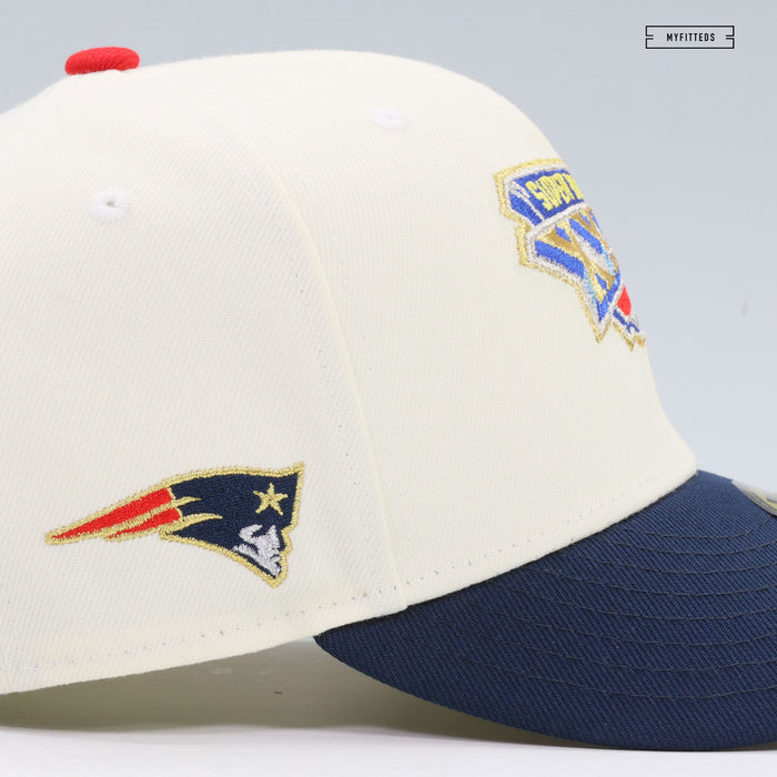 NEW ENGLAND PATRIOTS SUPER BOWL XXXVI OFF WHITE GO PATS NEW ERA FITTED CAP