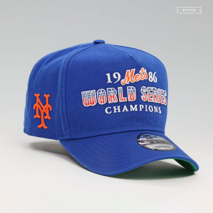 NEW YORK METS 1986 WORLD SERIES CHAMPIONS HISTORIC 9FIFTY NEW ERA A-FRAME SNAPBACK HAT