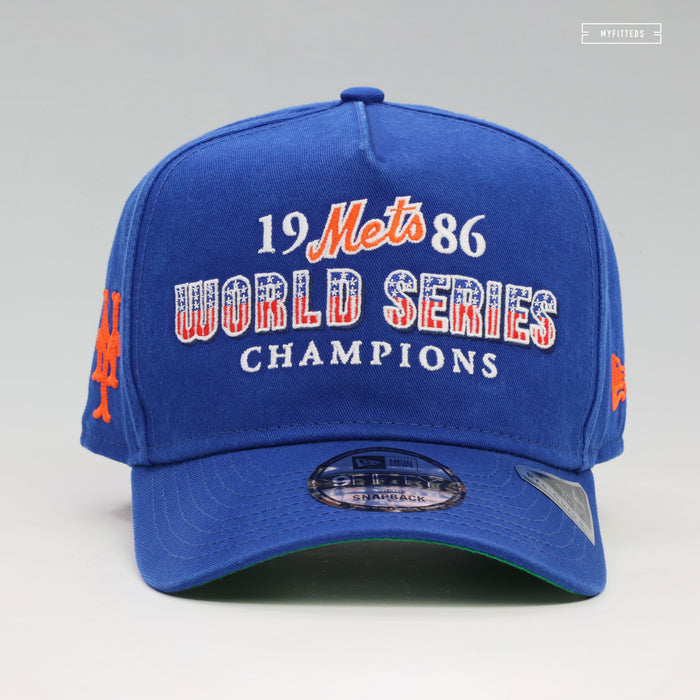 NEW YORK METS 1986 WORLD SERIES CHAMPIONS HISTORIC 9FIFTY NEW ERA A-FRAME SNAPBACK HAT