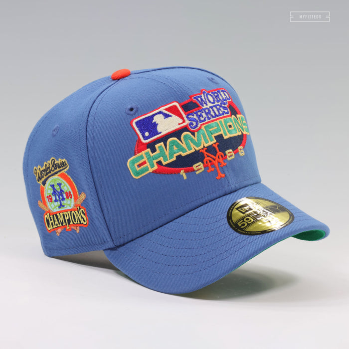 NEW YORK METS 1986 WORLD SERIES CHAMPIONS VINTAGE WEATHERED LOOK NEW ERA FITTED CAP