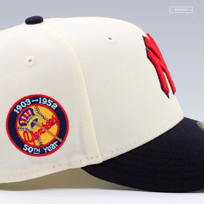 NEW YORK YANKEES 1903-1952 50TH YEAR SKY'S THE LIMIT BY ALLHAILC32 NEW ERA FITTED CAP