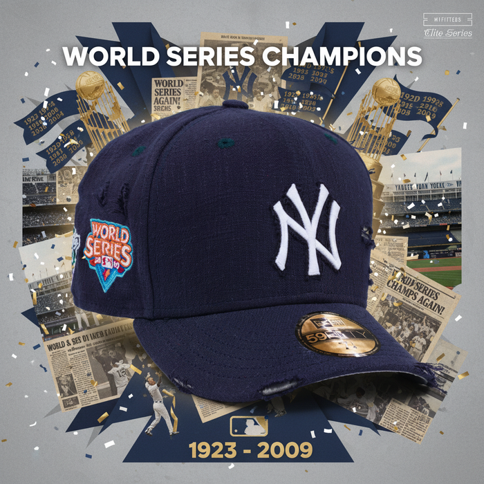 Yankees World Series Collage Cap Image - Clear Text