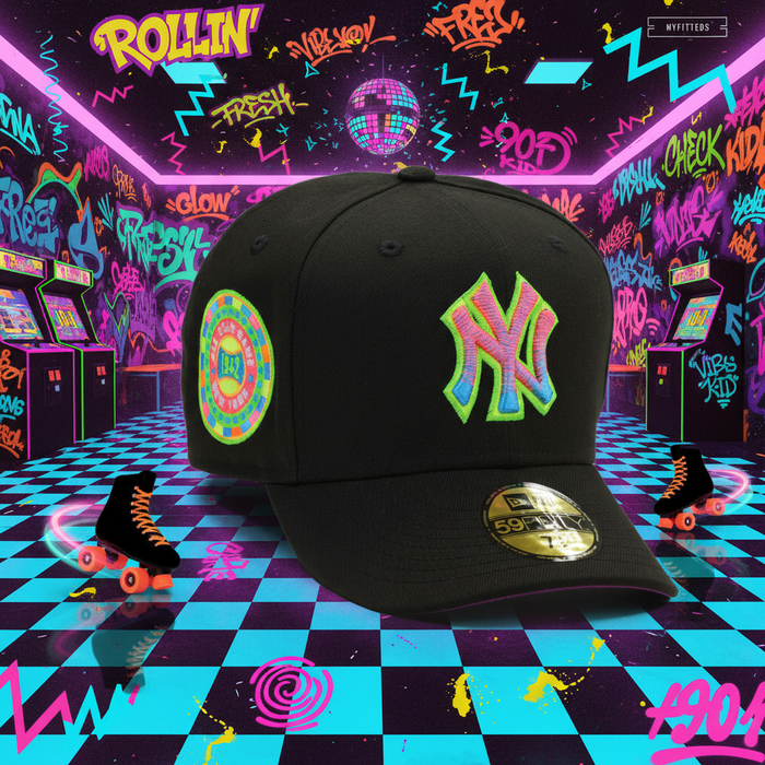 90's Blacklight Roller Rink Pure Black Cap Image